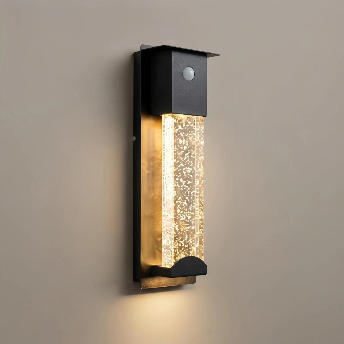 Arcato Modern Rectangle Outdoor Wall Lamp - Black Metal/Acrylic for Patio