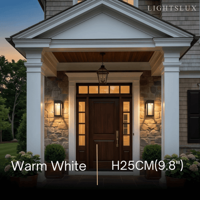 Modern Outdoor Wall Lamp – Metal Lantern with Sensor for Exterio