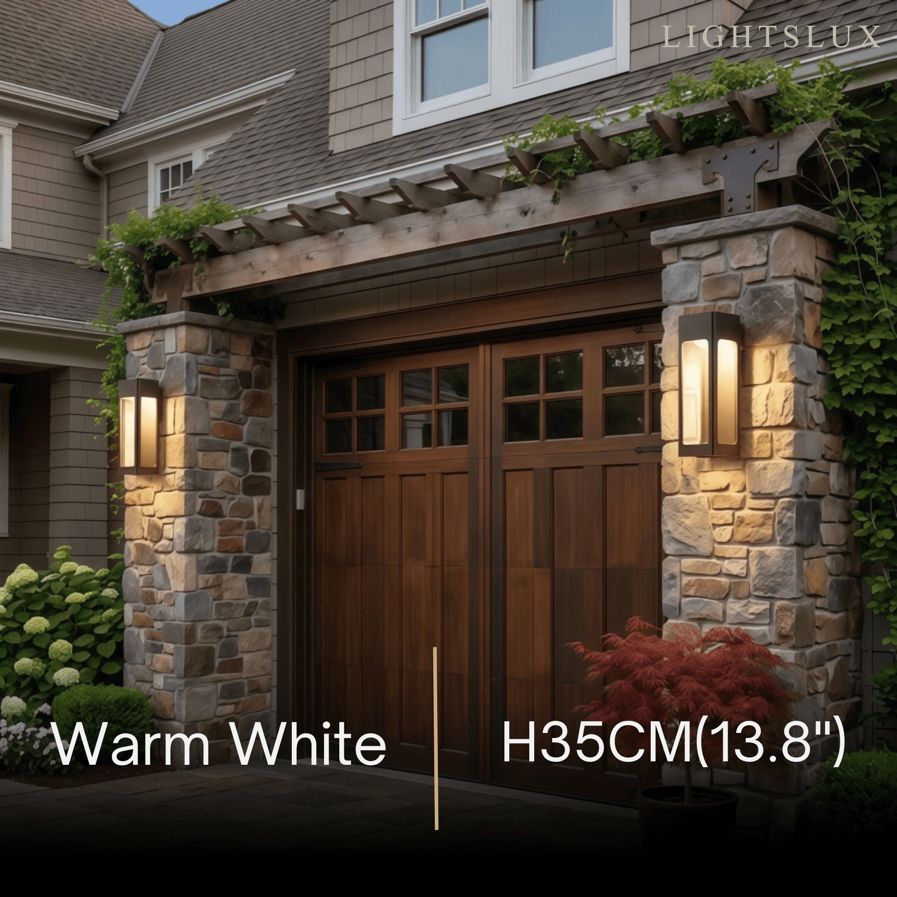 Modern Outdoor Wall Lamp – Metal Lantern with Sensor for Exterior Wall