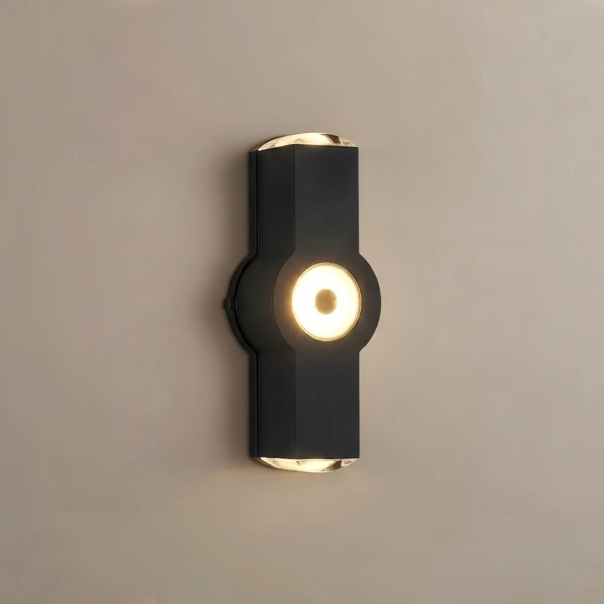 Irondale Industrial Cruciform Wall Lamp – Black Metal/Acrylic for Courtyard