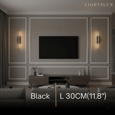 Arcato Modern Linear Wall Lamp – Black/White Metal Fixture for Bedroom
