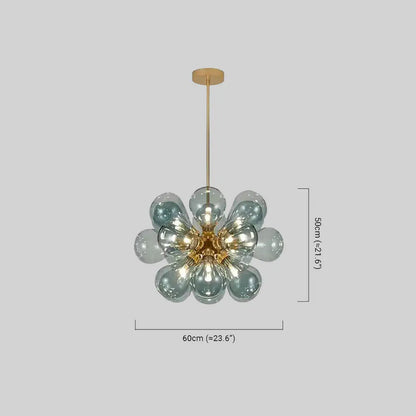  Chandelier – Blue/Purple/White Glass for Living Room