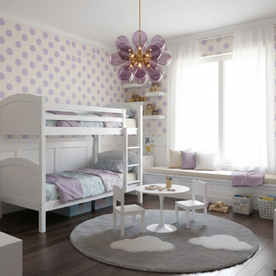 Chandelier – Blue/Purple/White Glass for Living Room