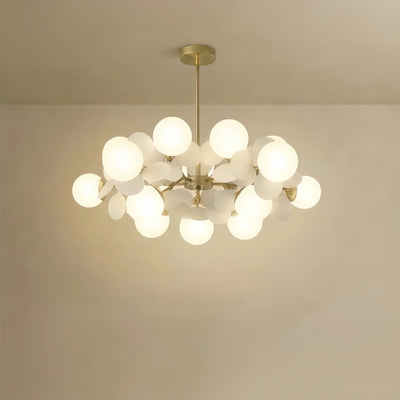 Modern Chandelier - Metal Frame with Glass Shades for Bedroom