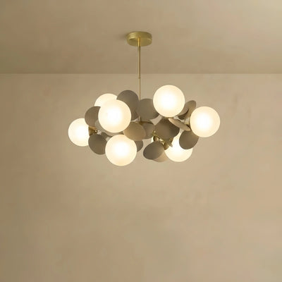 Chandelier - Metal Frame with Glass Shades for Bedroom