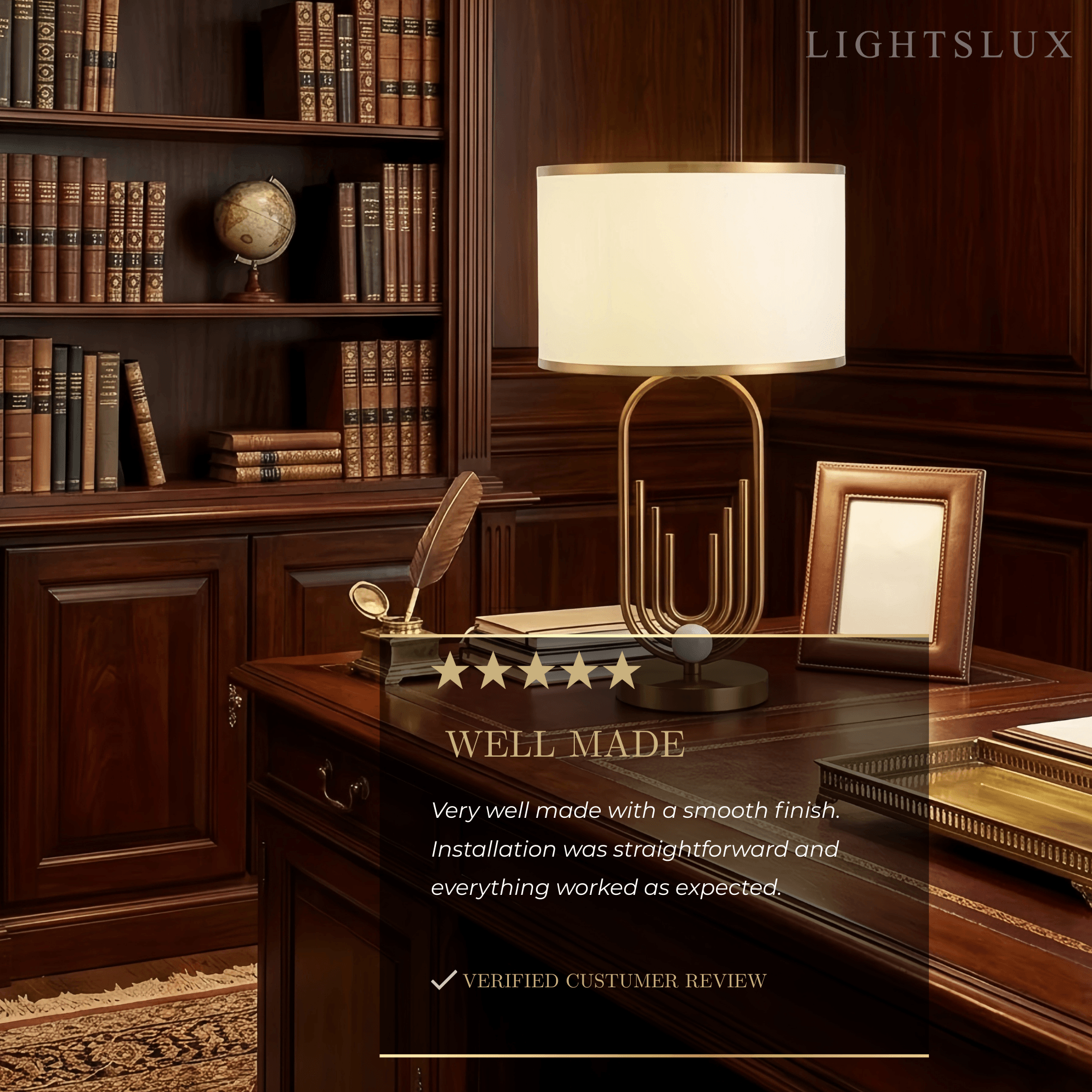 Table Lamp - Metal Frame with Fabric 
