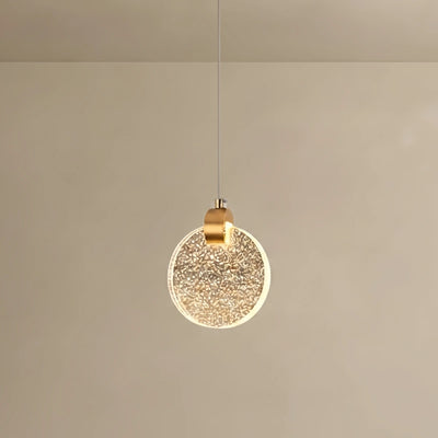 Excelis Art Deco Round – Pendant Light Gold Metal/Crystal for Dining Room
