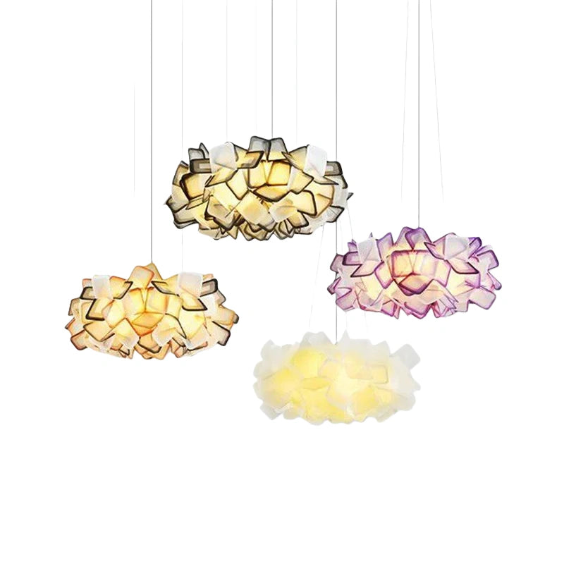 Lunara Art Deco Moderne Mehrfarbige Dekorative Blumen Acryl Pendelleuchte
