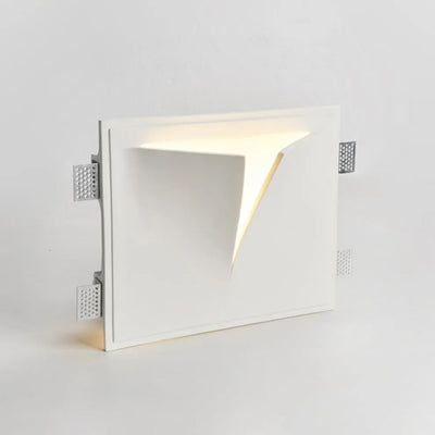 Art Deco Recessed Wall Lamp – White Metal Light for Living Room