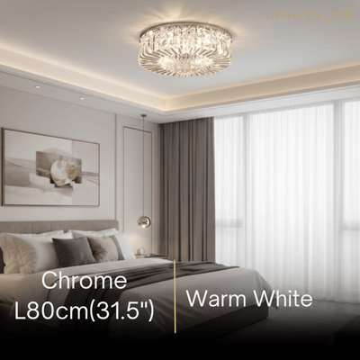 Royal Round LED Ceiling Light – Chrome/Gold Finish for Living