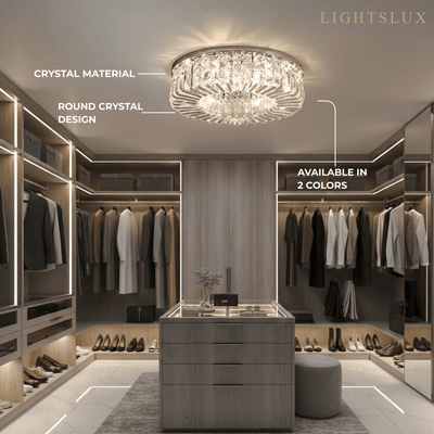 Royal Round LED Ceiling Light – Chrome/Gold Finish for Living