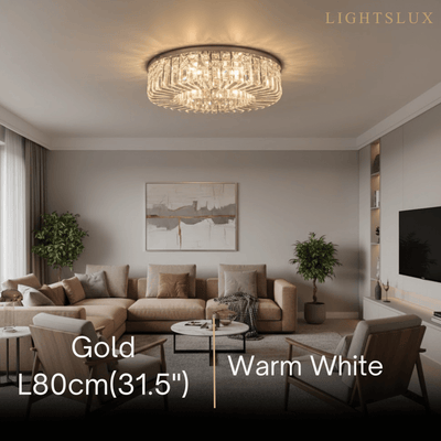 Royal Round LED Ceiling Light – Chrome/Gold Finish for Living