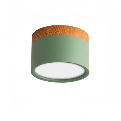 Morandia Nordic LED-Deckenleuchte Zylinder – Metall/Holz für Flur