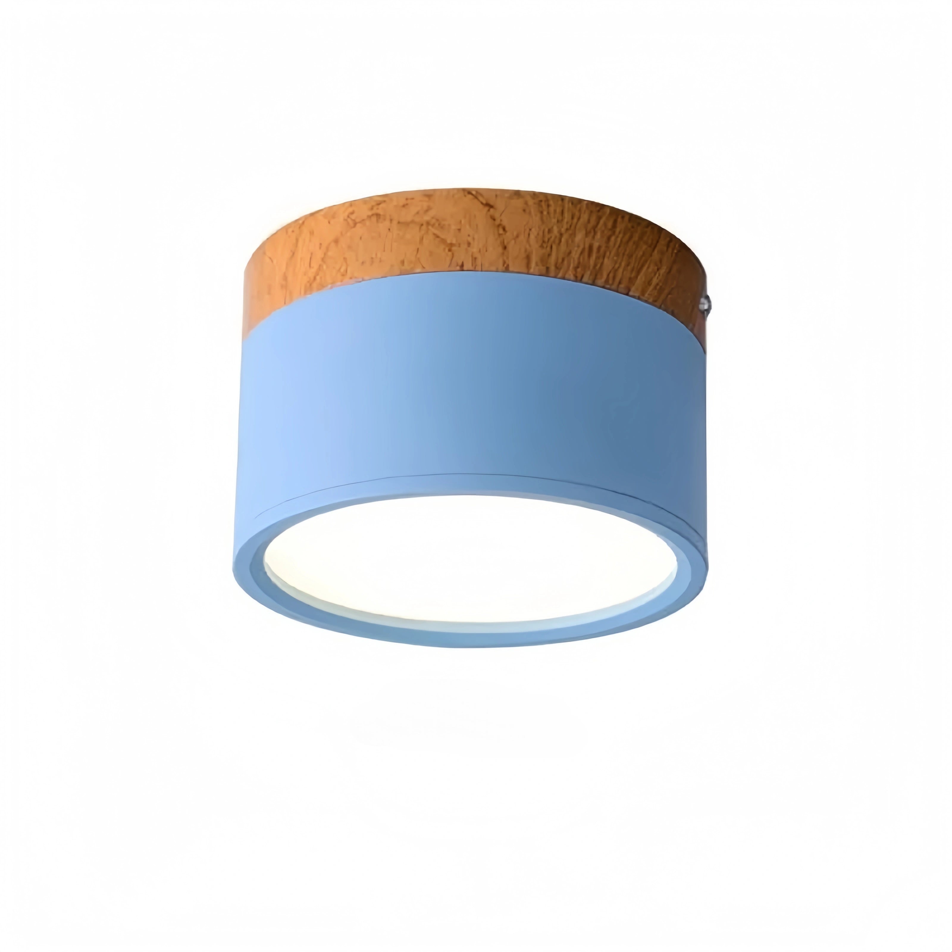 Morandia Nordic LED-Deckenleuchte Zylinder – Metall/Holz für Flur