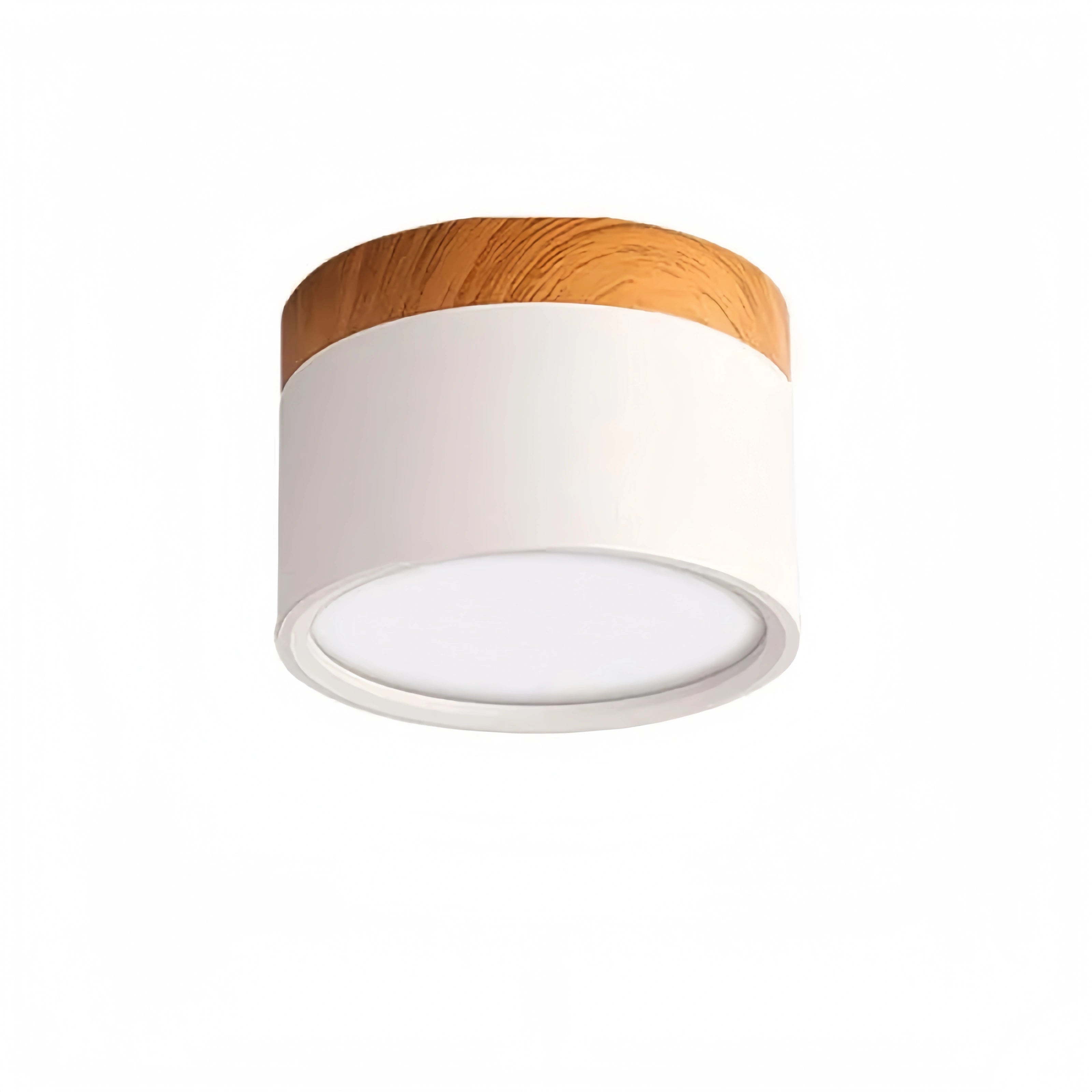 Morandia Nordic LED-Deckenleuchte Zylinder – Metall/Holz für Flur