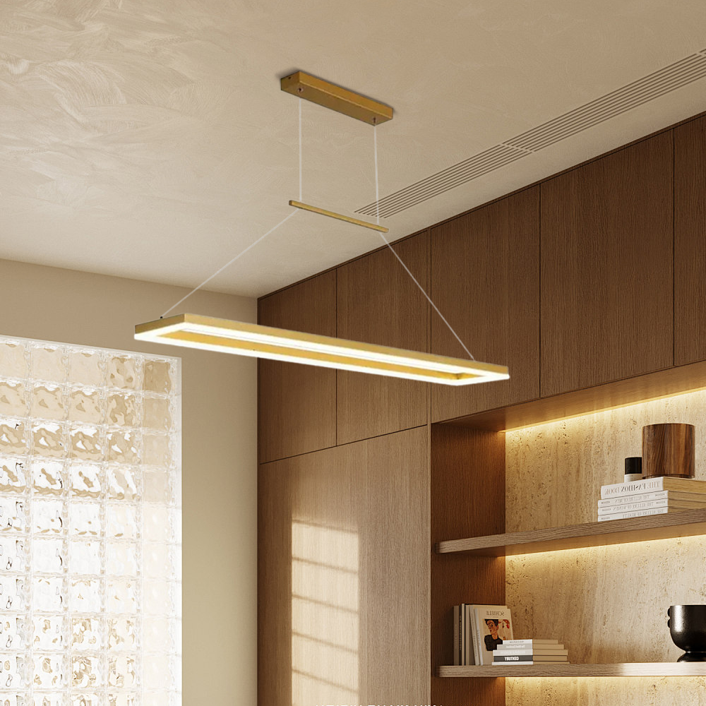 Excelis Luxury Rectangular Pendant Light — Gold