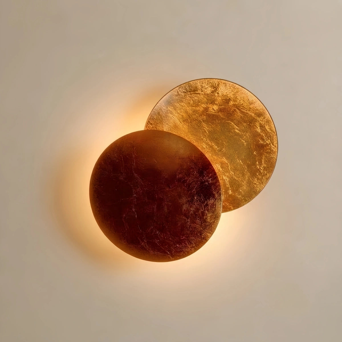 Moon LED Wall Lamp – Metal Gold/Red Copper for Bedroom