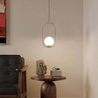  Modern Gold Oval Pendant Light for Living Room