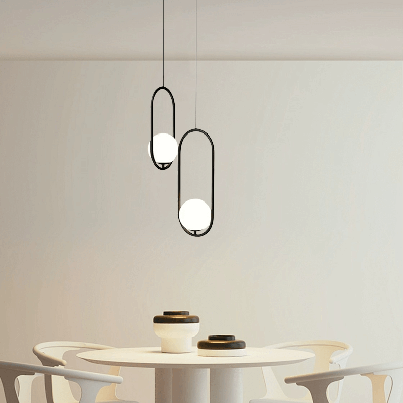  Modern Black Oval Pendant Light for Dining Room