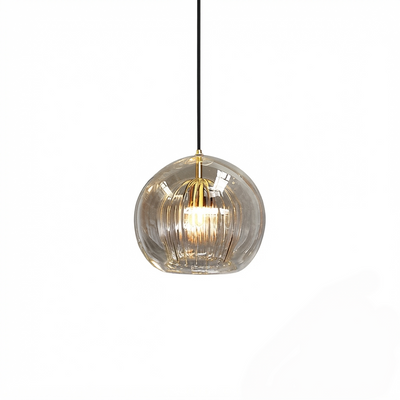 Vetro Nordic Globe Pendelleuchte – Klares oder bernsteinfarbenes Glas fürs Schlafzimmer