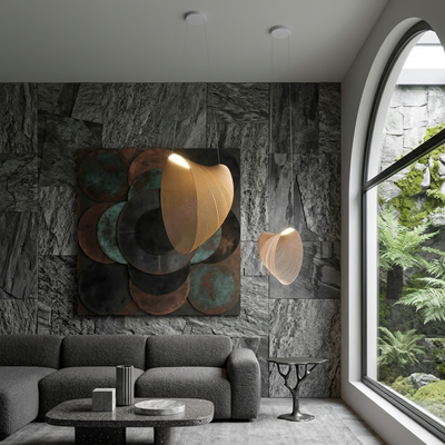 Zenno Art-Deco-Pendelleuchte – Unregelmäßiges Holzdesign für das Esszimmer