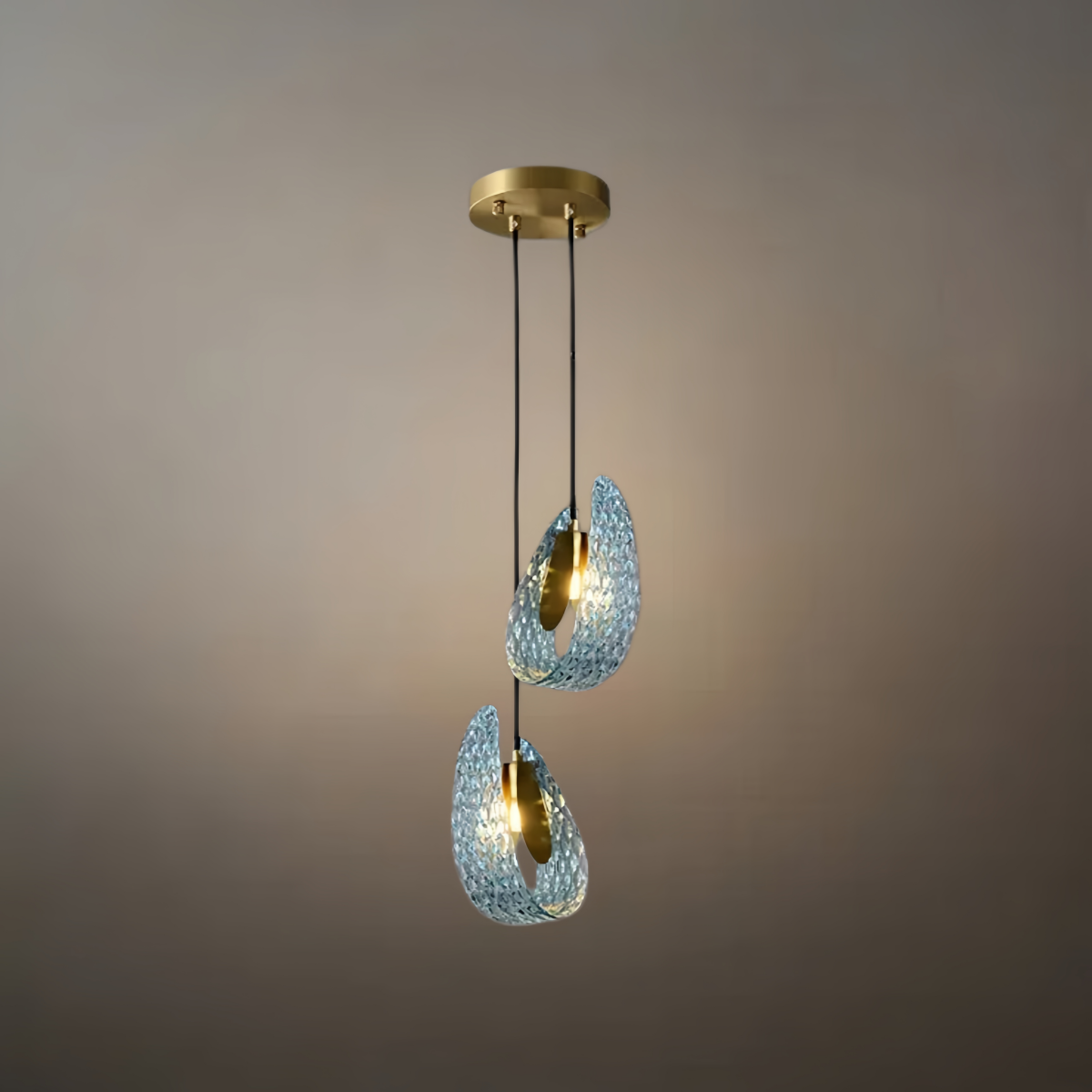 Art Deco Peacock Chandelier 2 light