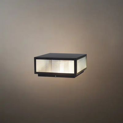Moderne schwarze Solar-Säulenleuchte Irondale – Außenbeleuchtung für Eingangsbereich/Weg