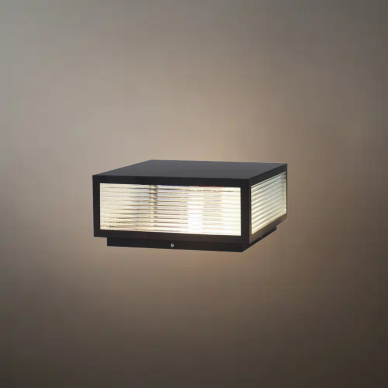 Moderne schwarze Solar-Säulenleuchte Irondale – Außenbeleuchtung für Eingangsbereich/Weg