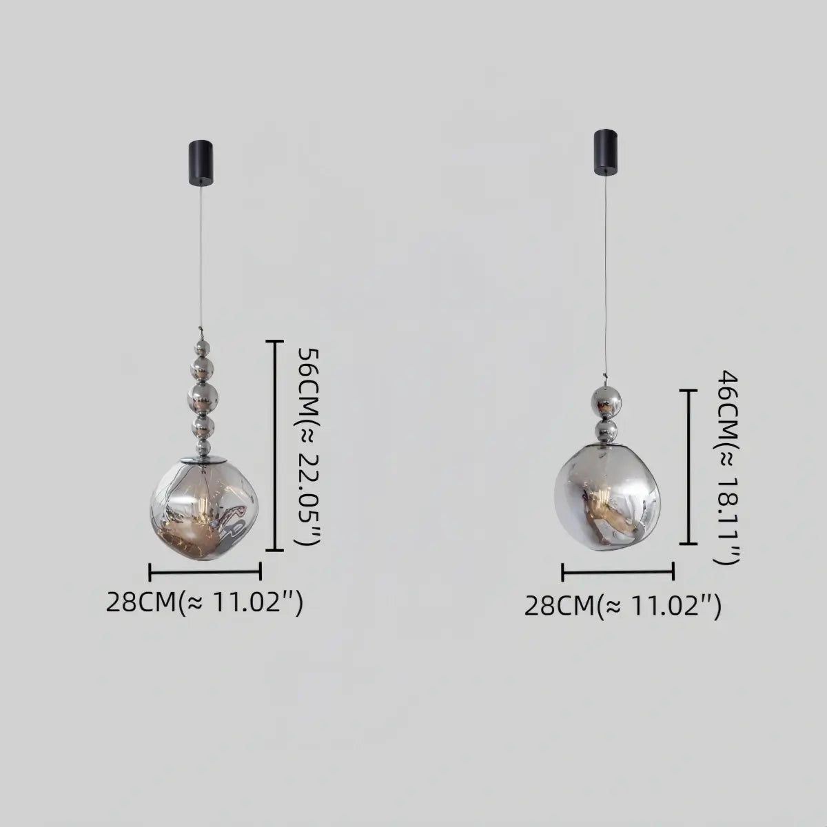 Lunara Modern Pendant Light – Acrylic Globe & Carbon Steel for Bedroom