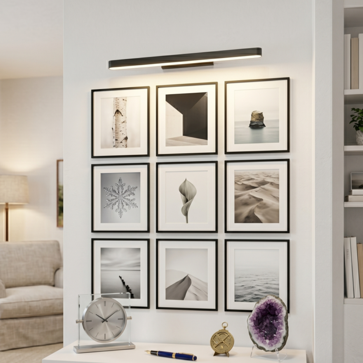 Minimalistische Wandleuchte aus gebürstetem Edelstahl – Kupfer/Chrom/Schwarz für Wohn-/Schlafzimmer