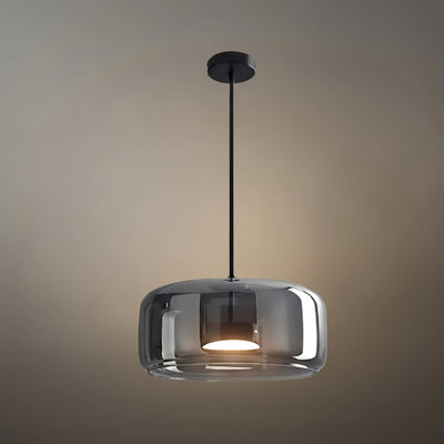 Vetro Moderne mundgeblasene Pendelleuchte – Rauchglas- und Metallakzent für Kücheninsel