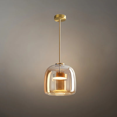 Vetro Moderne mundgeblasene Pendelleuchte – Rauchglas- und Metallakzent für Kücheninsel