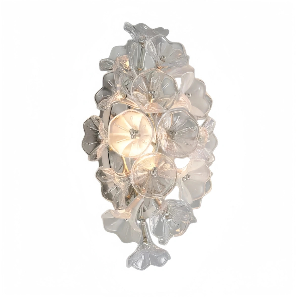 Velora Moderner Ast-Kronleuchter – Silber Kupfer Glas Blume für Wohnzimmer / Schlafzimmer