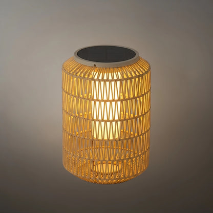 Zenno Landhaus-Außenleuchte - Laterne aus Holz und Metall/Rattan