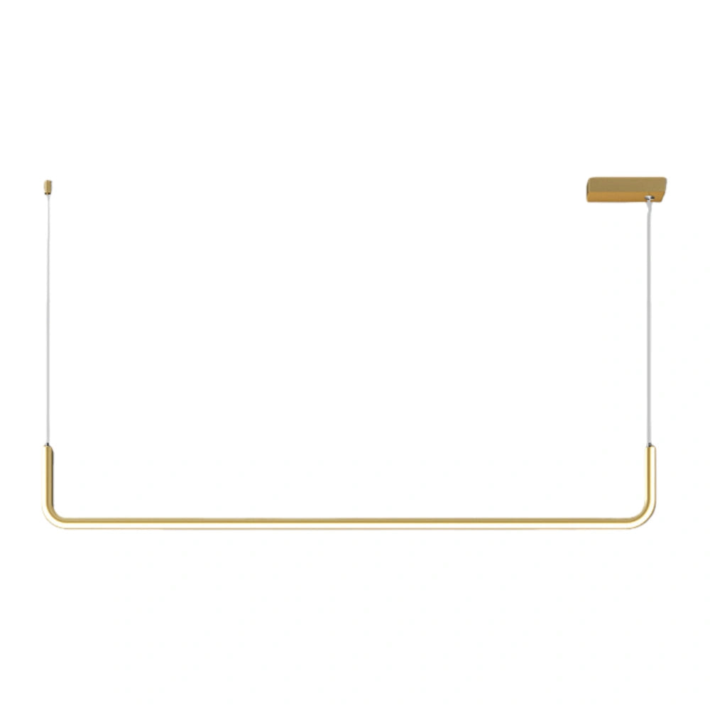 Arcato Minimalistische lineare Pendelleuchte – Schwarz/Gold Metall/Acryl für Esszimmer