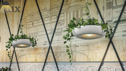 Crema Natural Schwarz/Weiß/Grüne schalenförmige Pendelleuchte – Metalldesign für das Esszimmer