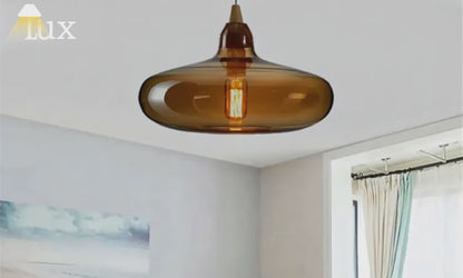 Vetro Moderne Glas-Pendelleuchte – Bernstein für Esszimmer