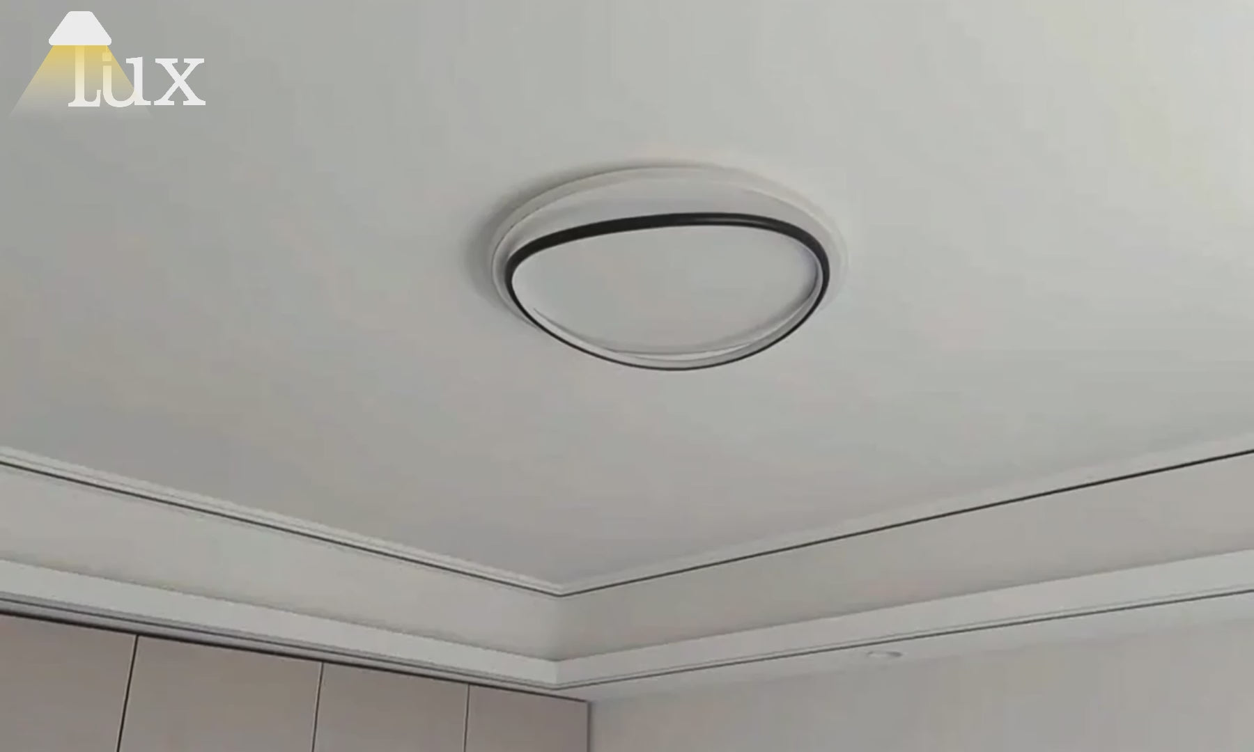 Velora Moderne Ring-Deckenleuchte – Dimmbar, Weiß/Schwarz, Metall, für Arbeitszimmer