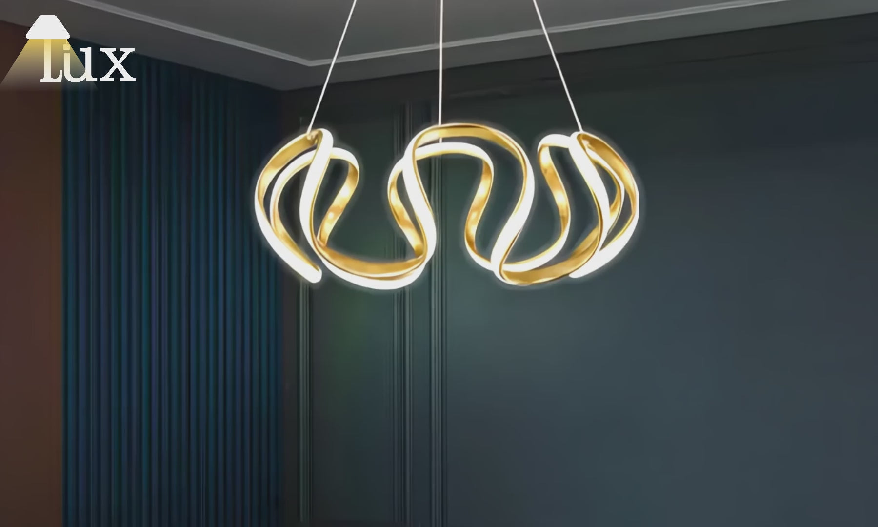 Excelis Moderne Wellen-Pendelleuchte - Grau/Kaffee/Gold für Esszimmer