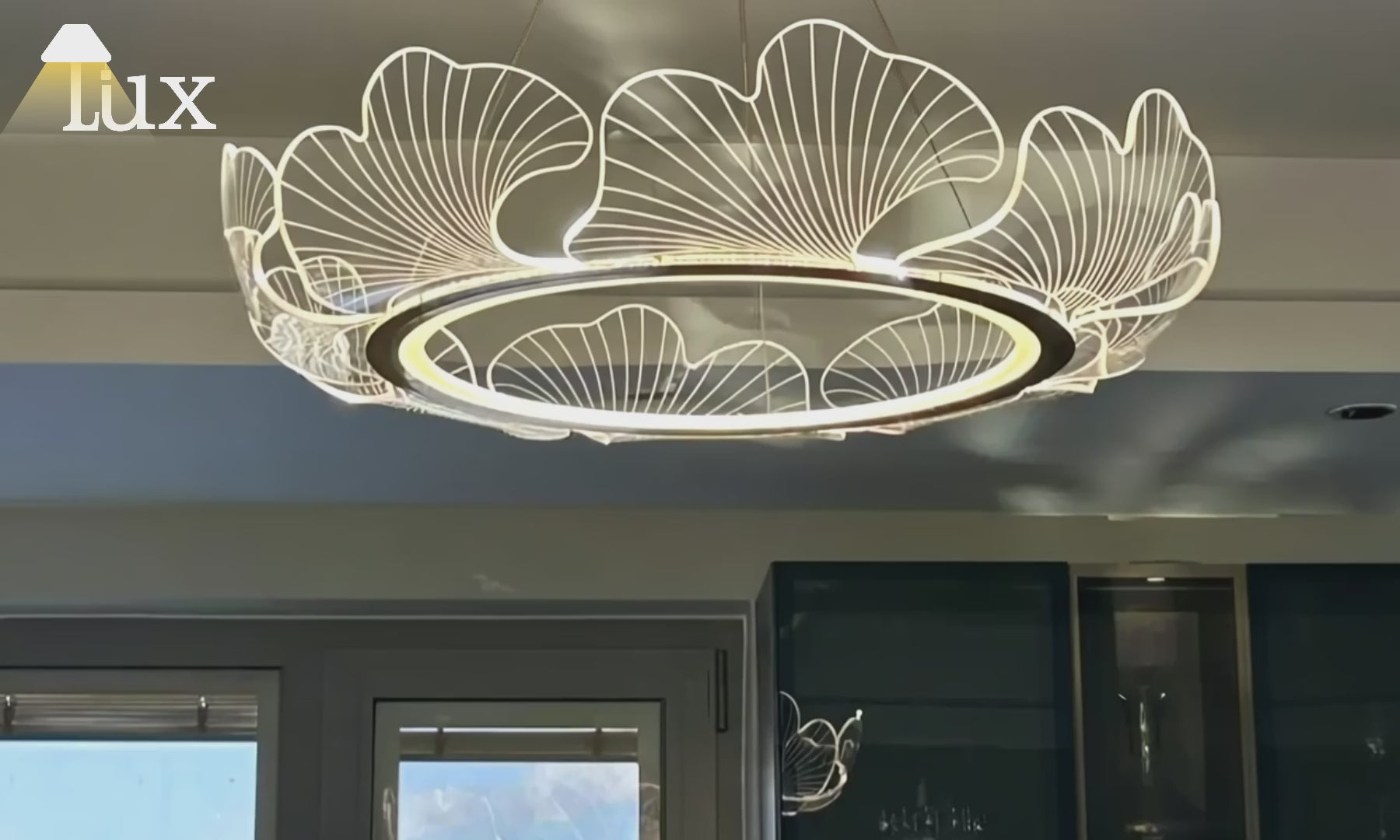 Excelis Moderne Metall/Acryl Kronleuchter - Blütenförmig Gold für Wohnzimmer