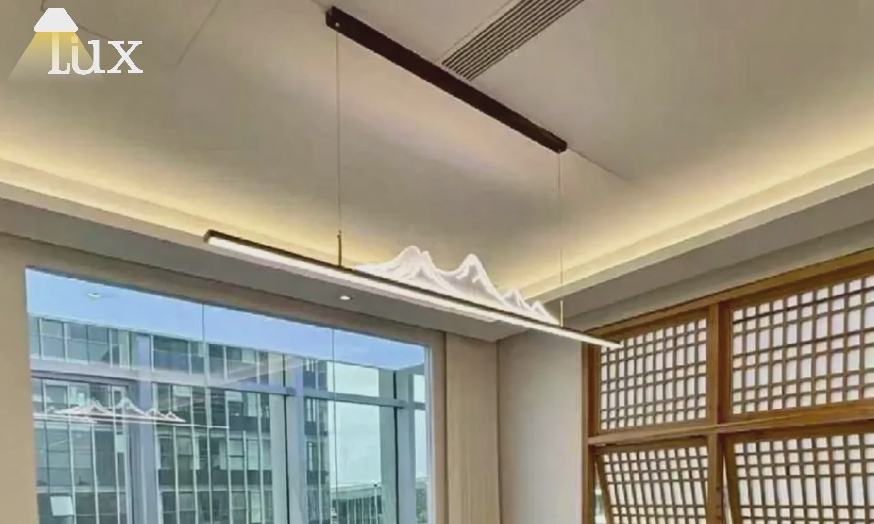 Arcato Moderne lineare Pendelleuchte - Gold/Schwarzes Metall für das Wohnzimmer