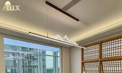 Arcato Moderne lineare Pendelleuchte - Gold/Schwarzes Metall für das Wohnzimmer