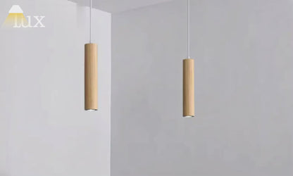 Arcato Minimalistische Pendelleuchte – Braun/Gelbes Holz &amp; Acryl für das Esszimmer
