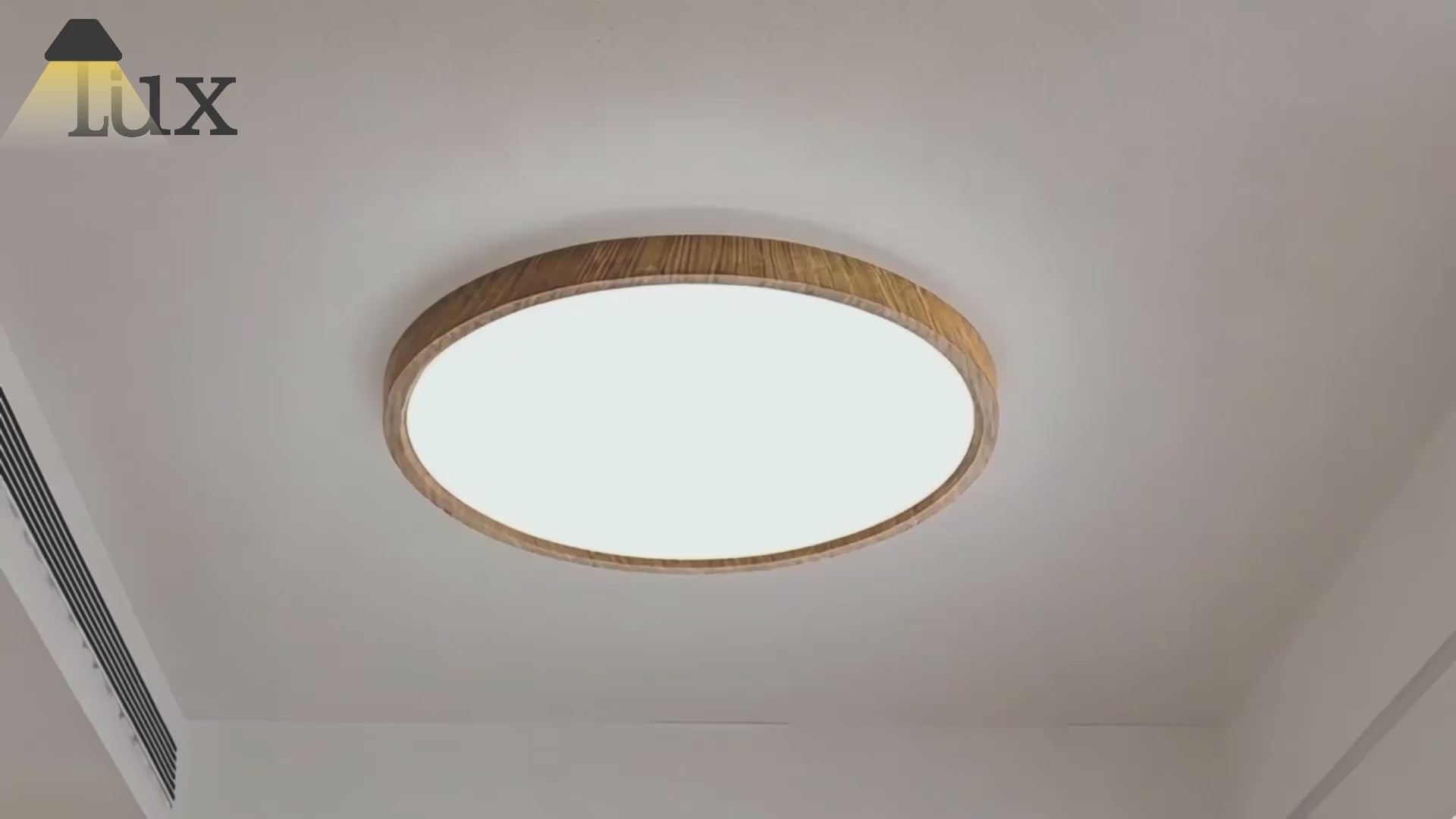 Zenno Moderne runde dimmbare Deckenleuchte – Holz/Acryl für das Wohnzimmer