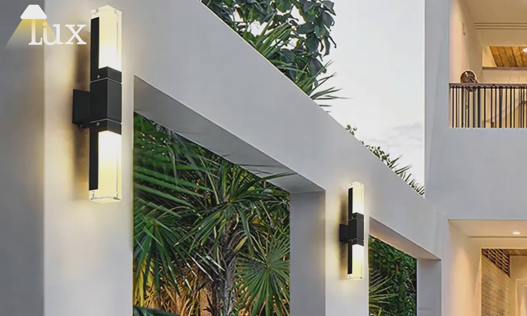Arcato Moderne Rechteck-Wandleuchte – Schwarzes Metall für Garten/Außenbereiche