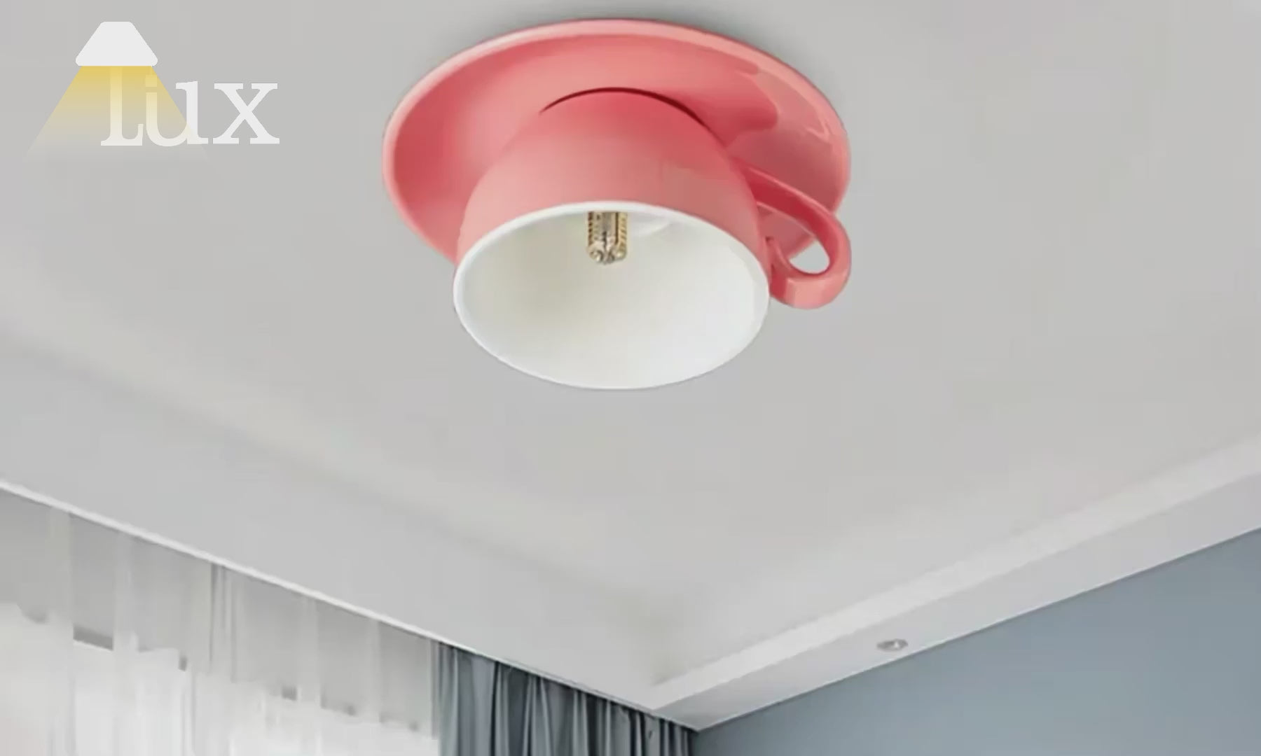 Vivara Art Deco Keramik-Deckenleuchte – 7 Farboptionen, Tassendesign fürs Schlafzimmer