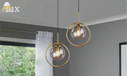 Vetro Moderne Bubble Pendelleuchte – Grau/Klarglas mit Metall für das Esszimmer