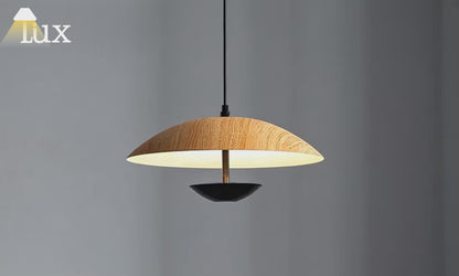 Irondale Nordic Pendelleuchte mit Schirm – Holz/braunes Metall für das Esszimmer
