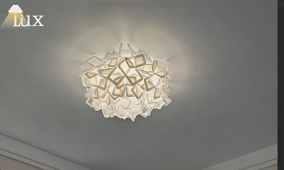 Lunara Art Deco Acryl-Deckenleuchte – Weißes Blumendesign für das Wohnzimmer