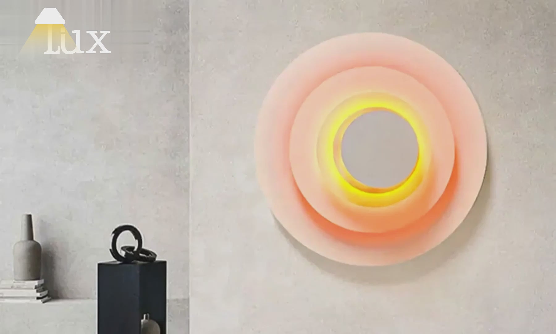 Morandia Morandi Metall-Wandleuchte – Rundes Design in Blau/Rosa/Gelb für das Wohnzimmer